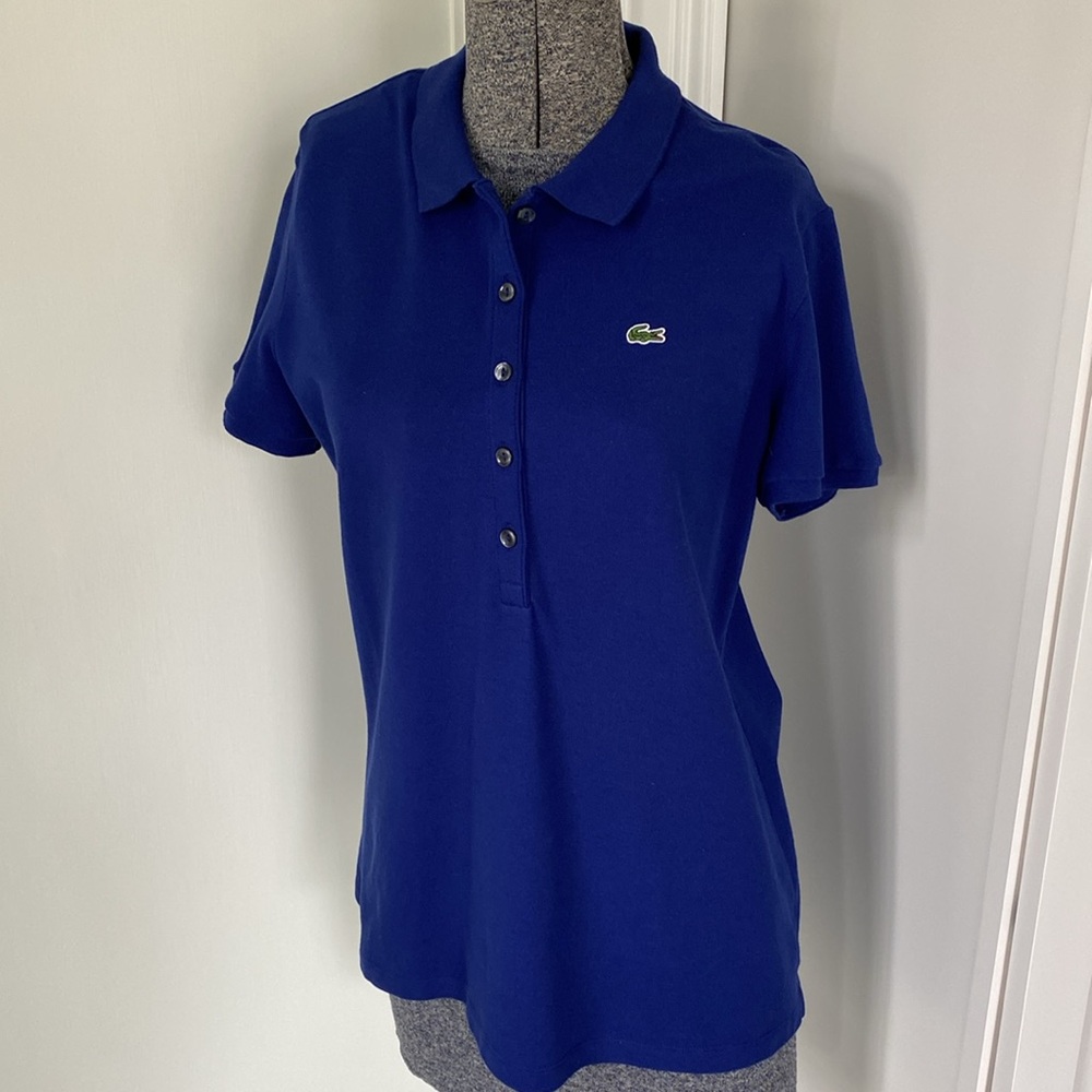 Lacoste Marine Blue Short Sleeve Pique Polo-L - Picture 2 of 7
